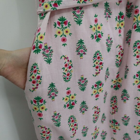 Ann Taylor Linen Sheath Dress Womens 4 Pink Twee Feminine Romantic Bloomcore - Picture 10 of 16